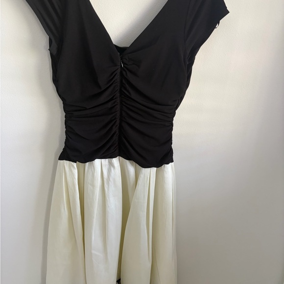 SL Fashions Black and Cream Midi Dress - Picture 2 of 3